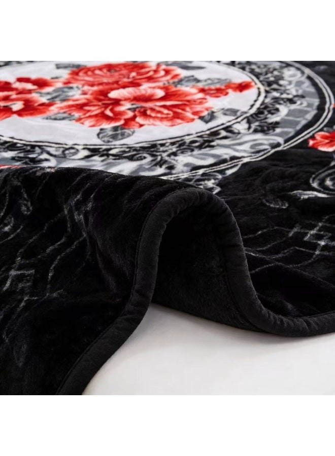 Bleco Black Extra Large and Thick Blanket,Comfortable and Warm Winter Blanket, Size 240X220CM, Suitable for Dormitories, Offices, Sofas, Living Rooms and Bedrooms. - Image 5